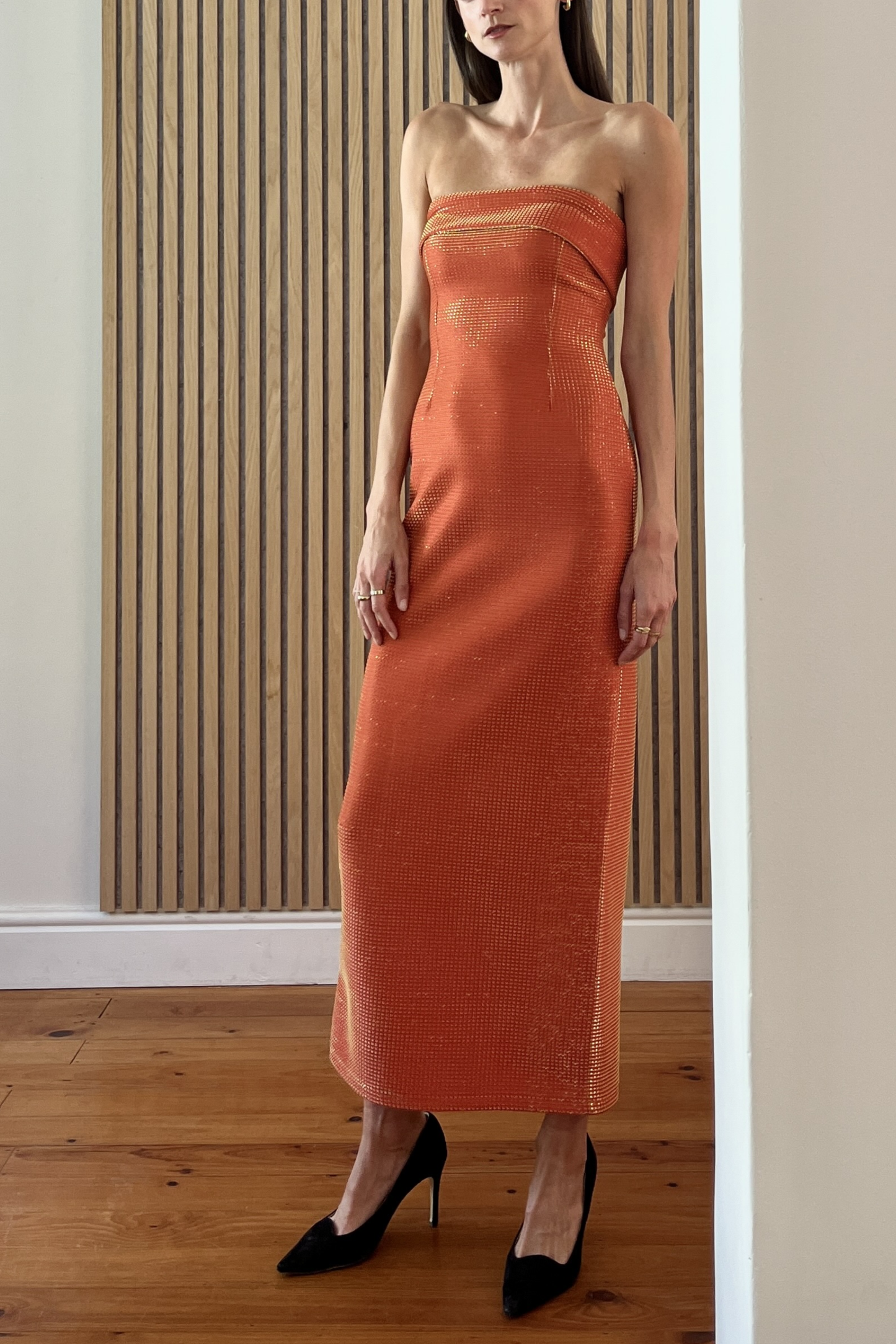 éli dress | orange metallic